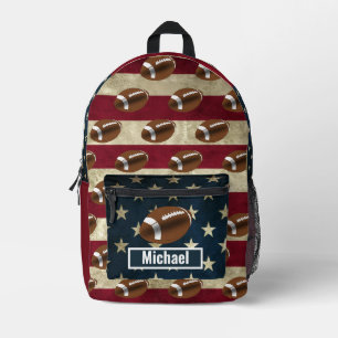 Benutzerdefinierter Name American Flag Football Ju Bedruckter Rucksack