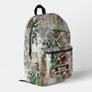 Benutzerdefinierter Name American Football Jungen Bedruckter Rucksack