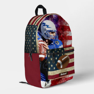 Benutzerdefinierter Name American Football Jungen Bedruckter Rucksack