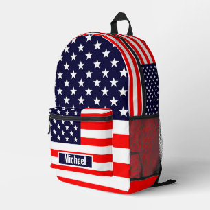 Benutzerdefinierter Name Amerikanische Flagge Jung Bedruckter Rucksack