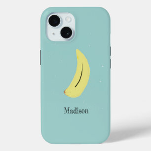 Benutzerdefinierter Name auf blauem Hintergrund ge iPhone 15 Hülle
