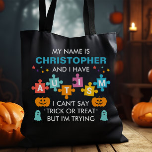 Benutzerdefinierter Name Autismus Halloween Süßigk Tasche