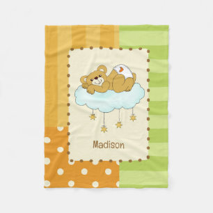 Benutzerdefinierter Name Baby Bär Teddy Fleecedecke