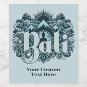 Benutzerdefinierter Name Bali Weinetikett (Einzelnes Label)