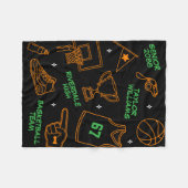 Benutzerdefinierter Name Basketball-Doodle-Muster Fleecedecke (Vorderseite (Horizontal))