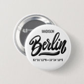 Benutzerdefinierter Name Berlin Deutschland Koordi Button (Vorne & Hinten)