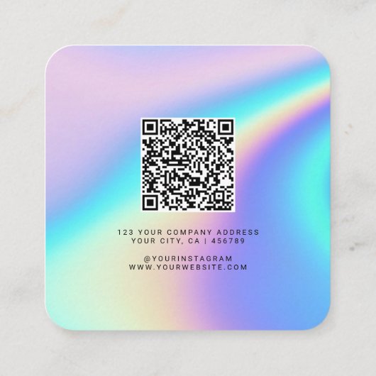 Benutzerdefinierter Name, Beruf, qr-Code Quadratische Visitenkarte (Rückseite)