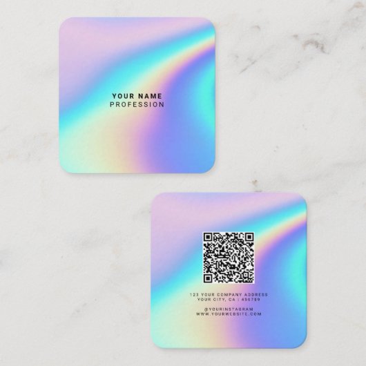 Benutzerdefinierter Name, Beruf, qr-Code Quadratische Visitenkarte (Vorne/Hinten)