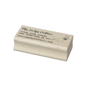 Benutzerdefinierter Name Biene Rücksendeadresse in Gummistempel