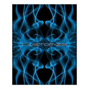 Benutzerdefinierter Name Blau Rauch Symmetrisch Sc Poster