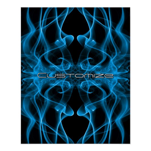 Benutzerdefinierter Name Blau Rauch Symmetrisch Sc Poster (Vorderseite)