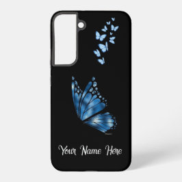 Benutzerdefinierter Name Blauer Schmetterling Sams Samsung Galaxy Hülle