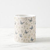 Benutzerdefinierter Name Blauer Schmetterling Schl Kaffeetasse (Mittel)