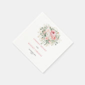 Benutzerdefinierter Name Boho Blush Floral Gold Ho Serviette (Ecke)