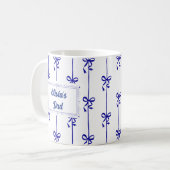 Benutzerdefinierter Name Bow Stripe Becher Geschen Kaffeetasse (Vorderseite Links)