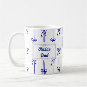 Benutzerdefinierter Name Bow Stripe Becher Geschen Kaffeetasse (Links)