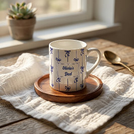Benutzerdefinierter Name Bow Stripe Becher Geschen Kaffeetasse