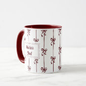 Benutzerdefinierter Name Bow Stripe Becher Geschen Tasse (Vorderseite Links)
