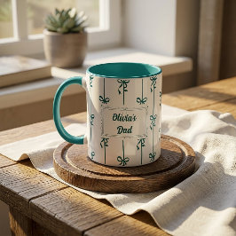 Benutzerdefinierter Name Bow Stripe Becher Geschen Tasse