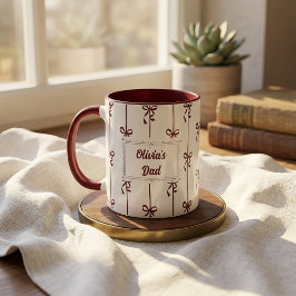 Benutzerdefinierter Name Bow Stripe Becher Geschen Tasse