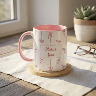 Benutzerdefinierter Name Bow Stripe Tasse Geschenk