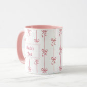 Benutzerdefinierter Name Bow Stripe Tasse Geschenk (Vorderseite Links)