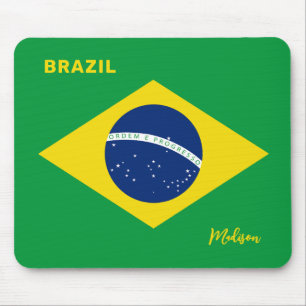 Benutzerdefinierter Name Brasilien-Flagge Mousepad