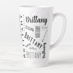 Benutzerdefinierter Name Brittany Schwarz Weiß Milchtasse