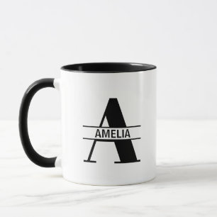 Benutzerdefinierter Name Buchstabe 'A' Tasse