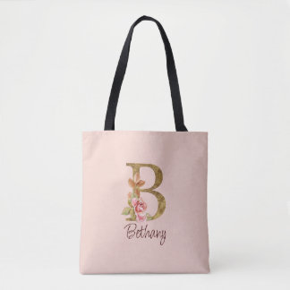 Benutzerdefinierter Name Buchstabe B Goldfolie Ros Tasche