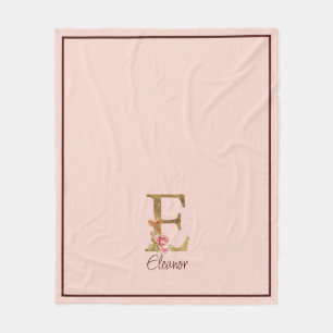 Benutzerdefinierter Name Buchstabe E Goldfolie Bla Fleecedecke