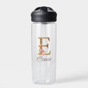 Benutzerdefinierter Name Buchstabe E Goldfolie Ros Trinkflasche