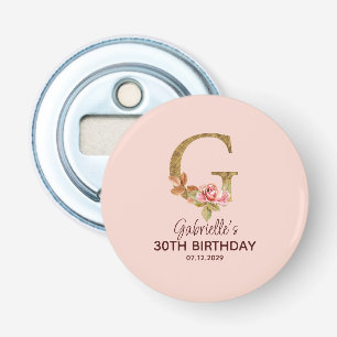 Benutzerdefinierter Name Buchstabe G Gold Blush Ro Flaschenöffner