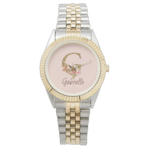 Benutzerdefinierter Name Buchstabe G Goldfolie Blu Armbanduhr