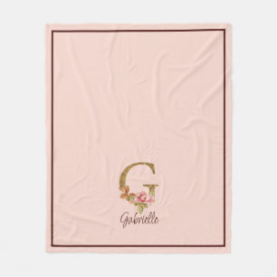 Benutzerdefinierter Name Buchstabe G Goldfolie Ros Fleecedecke