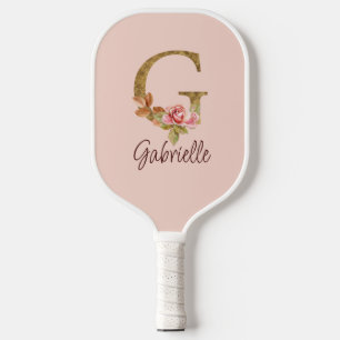 Benutzerdefinierter Name Buchstabe G Goldfolie Ros Pickleball Schläger