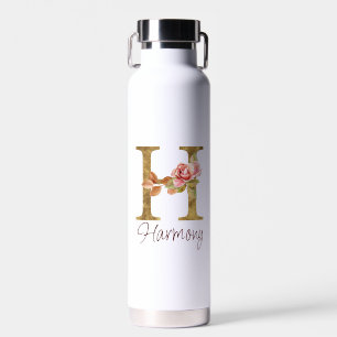 Benutzerdefinierter Name Buchstabe H Goldfolie Bla Trinkflasche