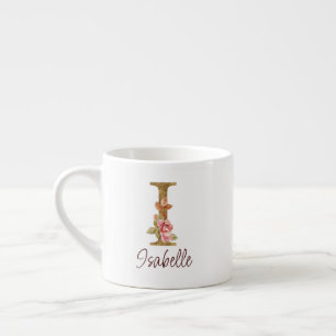 Benutzerdefinierter Name Buchstabe I Goldfolie Bla Espressotasse