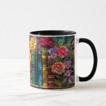 Benutzerdefinierter Name Buntglas Floral Bücherlie