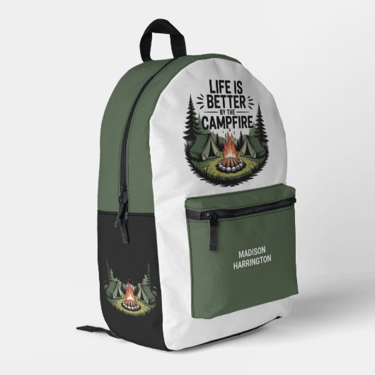 Benutzerdefinierter Name Camping Bedruckter Rucksack (Rückseitige Ecke links)