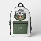 Benutzerdefinierter Name Camping Bedruckter Rucksack (Vorderseite)