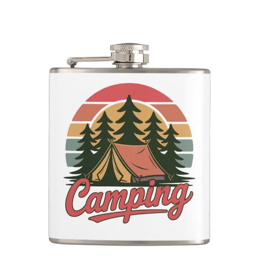 Benutzerdefinierter Name Camping Flachmann (Vorderseite)