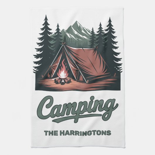 Benutzerdefinierter Name Camping Geschirrtuch (Vertikal)