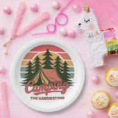 Benutzerdefinierter Name Camping Pappteller (Party)