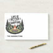 Benutzerdefinierter Name Camping Post-it Klebezettel (Auf Schreibtisch)