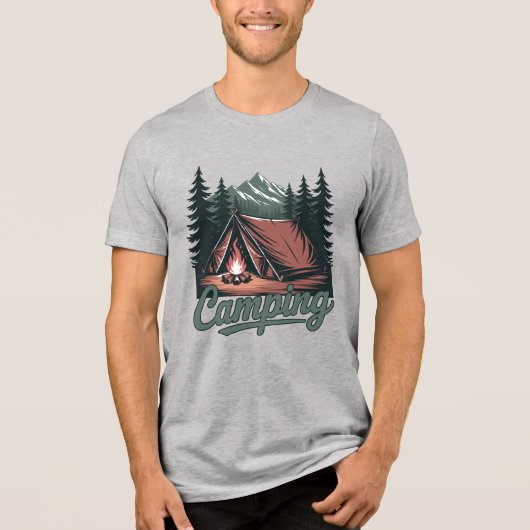 Benutzerdefinierter Name Camping Tri-Blend Shirt (Vorderseite)