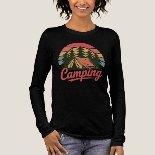 Benutzerdefinierter Name Camping Tri-Blend Shirt (Vorderseite)
