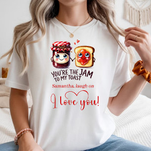 Benutzerdefinierter Name Cartoon Essen Liebe Valen T-Shirt