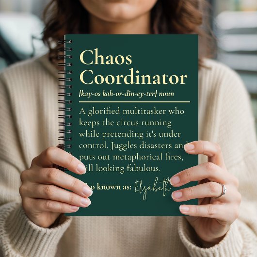Benutzerdefinierter Name Chaos-Koordinator Journal Notizblock