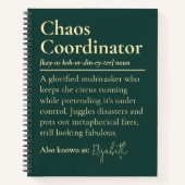 Benutzerdefinierter Name Chaos-Koordinator Journal Notizblock (Vorderseite)